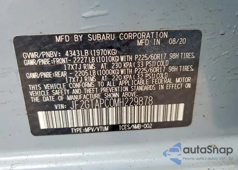 2021 Subaru Crosstrek Premium from USA, damaged, VIN JF2GTAPC0MH229878